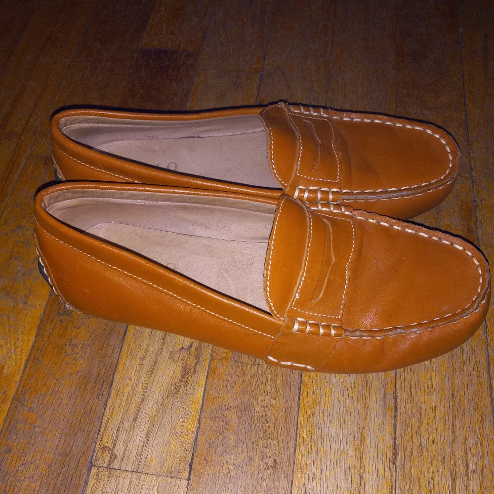 Polo by Ralph Lauren Boys Cognac Leather Penny Loafers